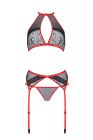 Комплект белья с поясом для чулок SATARA SET red S/M - Passion вид 6