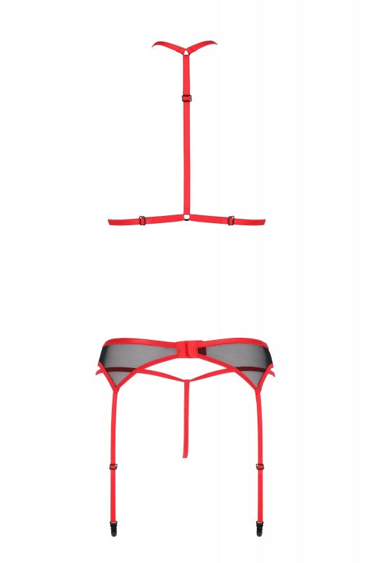 Комплект белья с поясом для чулок SATARA SET red S/M - Passion вид 7