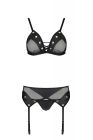 Комплект белья со шнуровкой по лифу и поясом для чулок NESSY SET black S/M - Passion вид 4