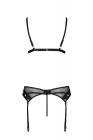Комплект белья со шнуровкой по лифу и поясом для чулок NESSY SET black S/M - Passion вид 5