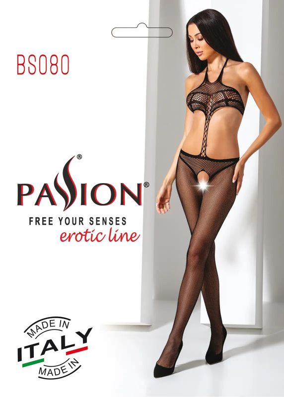 Комбінезон у сіточку з відкритим доступом Passion BS080 чорний, One Size вид 8