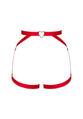 Портупея пояс Obsessive Elianes harness, червона, XS/S