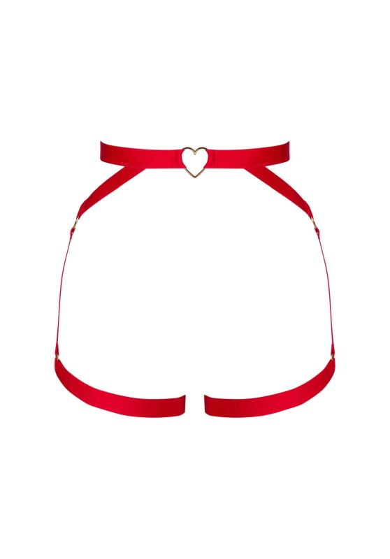 Портупея пояс Obsessive Elianes harness, красная, XS/S вид 8