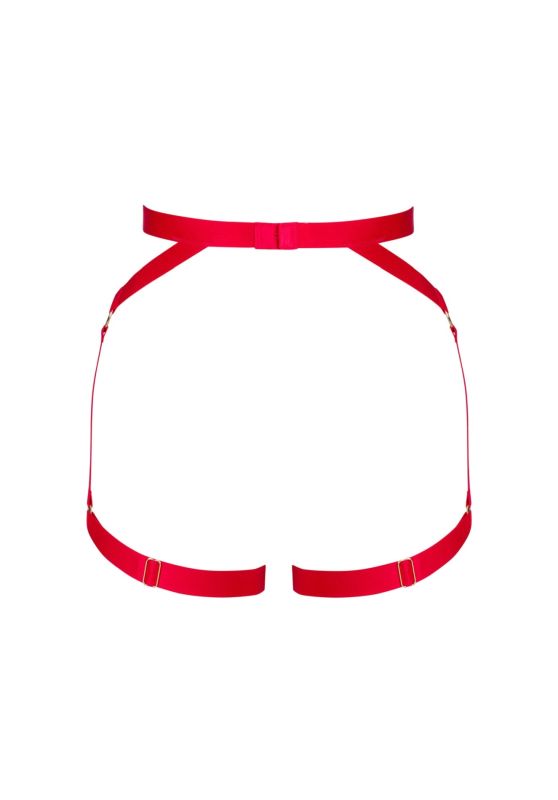 Портупея пояс Obsessive Elianes harness, червона, XS/S вид 9