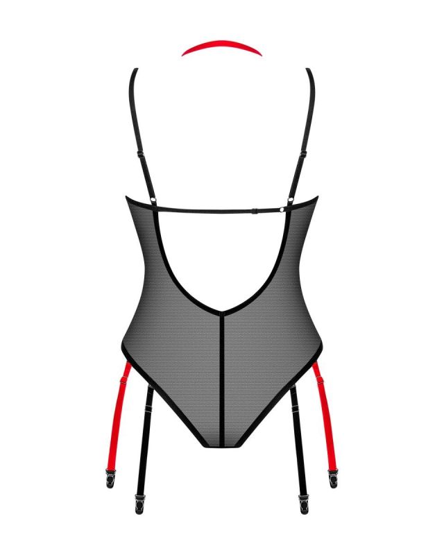 Боди полупрозрачное XS/S Glandez Obsessive, черное вид 7