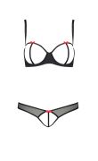 Комплект белья с открытым доступом HEIDI SET WITH OPEN BRA black S/M - Passion