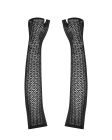Ажурные перчатки до локтей A772 Obsessive, черные, One Size вид 6