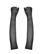 Ажурные перчатки до локтей A772 Obsessive, черные, One Size