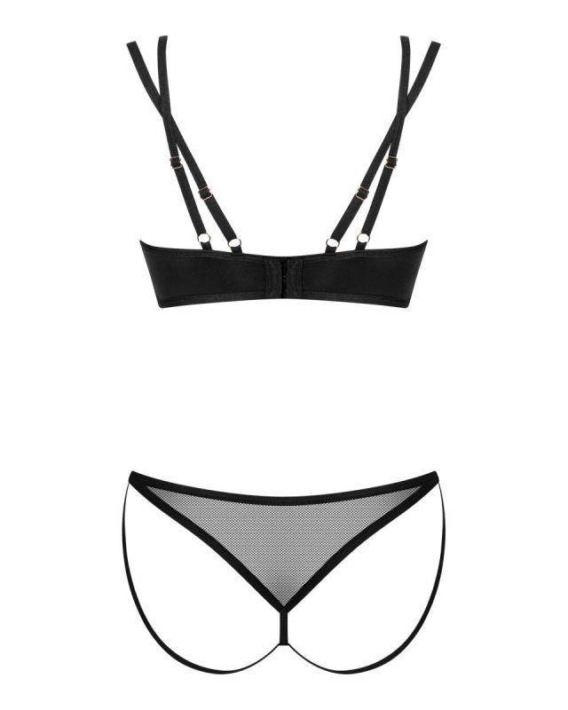 Комплект білизни із вставками із сіточки, Nesari 2-pcs set, чорний, XS/S вид 5