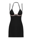 Комплект Пеньюар та Стрінги Obsessive Selinne chemise & thong XS/S (чорний) вид 6