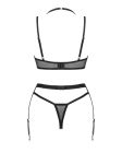 Комплект 3 предмета - лиф, стринги и пояс для чулков Selinne 3-pcs set, черный, XS/S вид 7