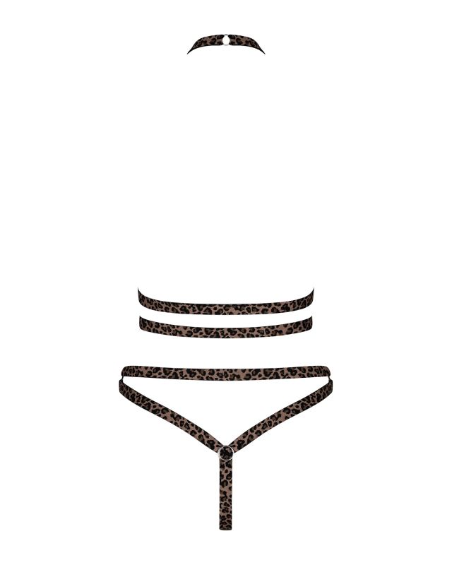 Боди с открытым бюстом Obsessive Tigrita леопардовый принт, XL/2XL вид 5