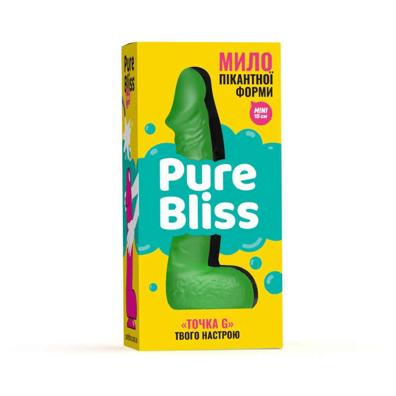 Мыло член Pure Bliss MINI на присоске, зеленое, 15 см вид 8