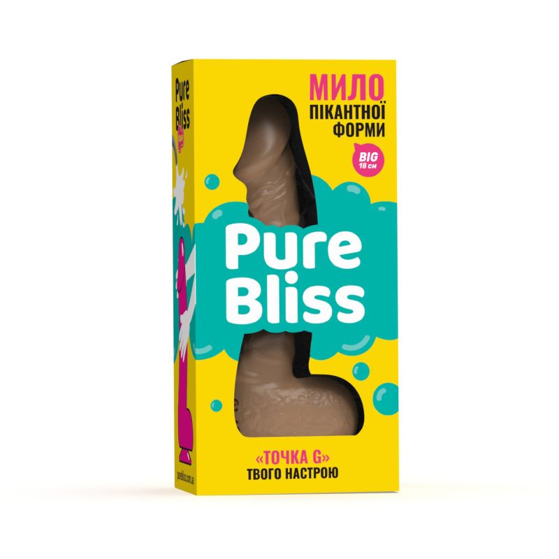 Мыло член на присоске Pure Bliss BIG коричневое, 18 см вид 8