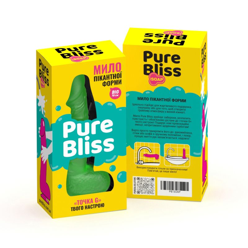 Мыло член на присоске Pure Bliss BIG зеленое, 18 см вид 9