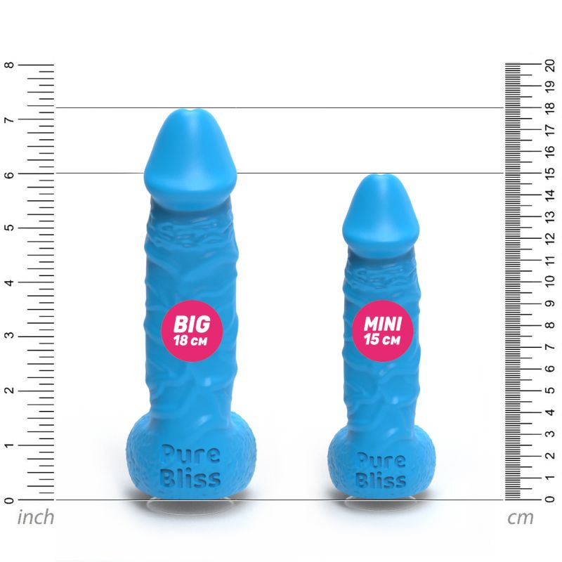 Мыло член на присоске Pure Bliss MINI голубое, 15 см вид 7