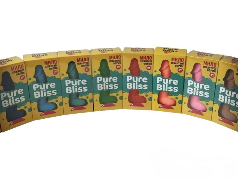Мыло член на присоске Pure Bliss MINI голубое, 15 см вид 11