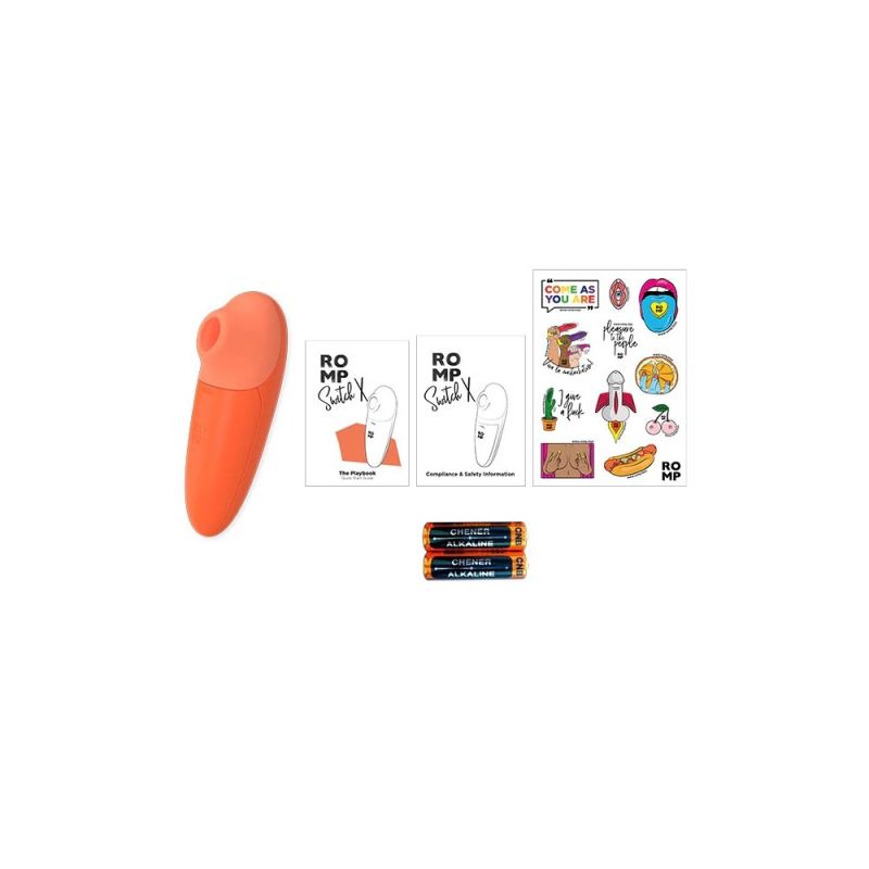 Вакуумный стимулятор клитора ROMP Switch X, оранжевый вид 5