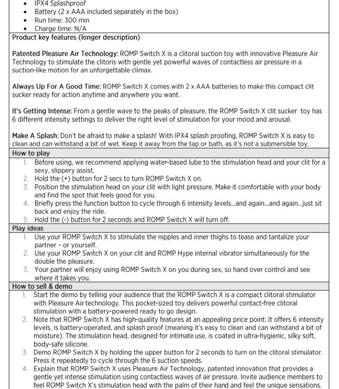 Вакуумний стимулятор клітора ROMP Switch X, помаранчевий вид 16