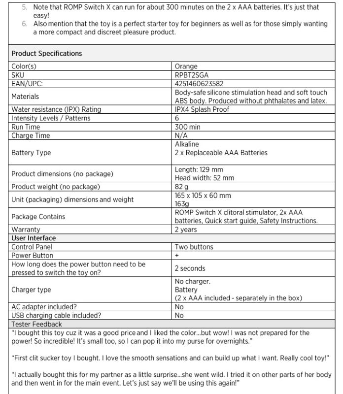 Вакуумный стимулятор клитора ROMP Switch X, оранжевый вид 17