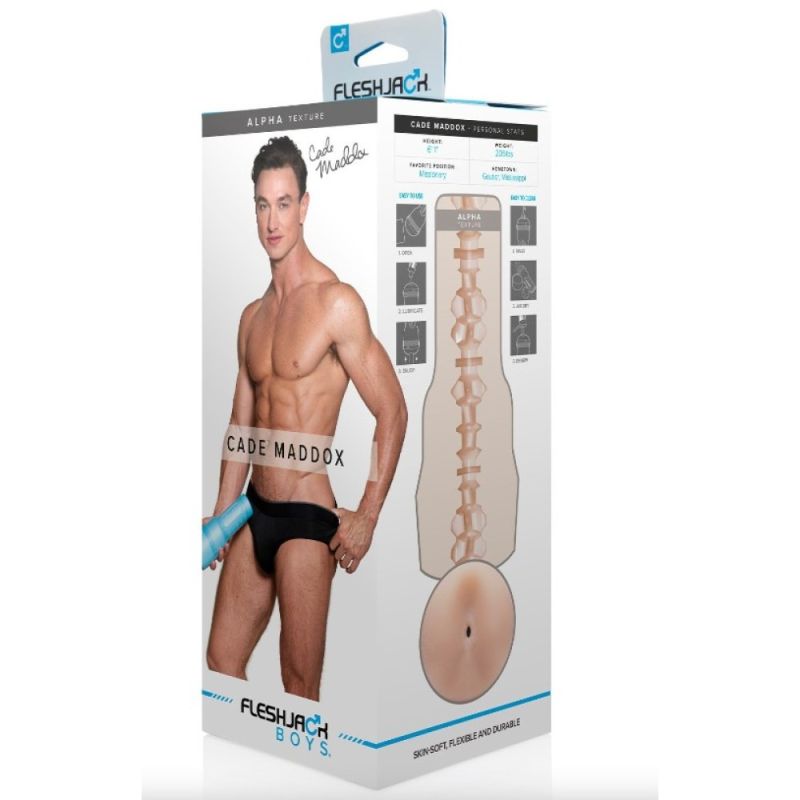 Мастурбатор попа из киберкожи в колбе Fleshjack Boys Cade Maddox, телесный вид 10