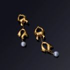 Фігурні затискачі на соски із перлинами UPKO Moist Eyes Pearl золотисті вид 2