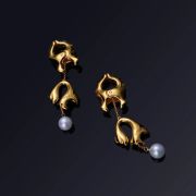 Фігурні затискачі на соски із перлинами UPKO Moist Eyes Pearl золотисті