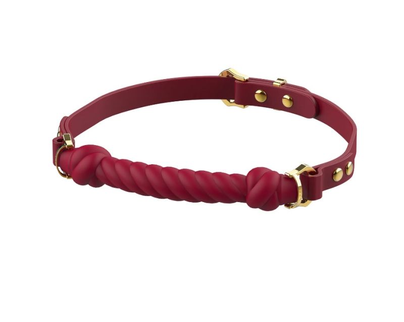 Кляп в форме жгута с узлами UPKO Desire for Mouth Bondage Collection, красный вид 4