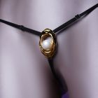 Стрінги з перлиною, що стимулює клітор UPKO Moist Eyes G-string, чорний вид 2