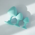 Набір анальних пробок з рельєфом UPKO The Mushroom силіконові, блакитні, 3 шт. вид 3