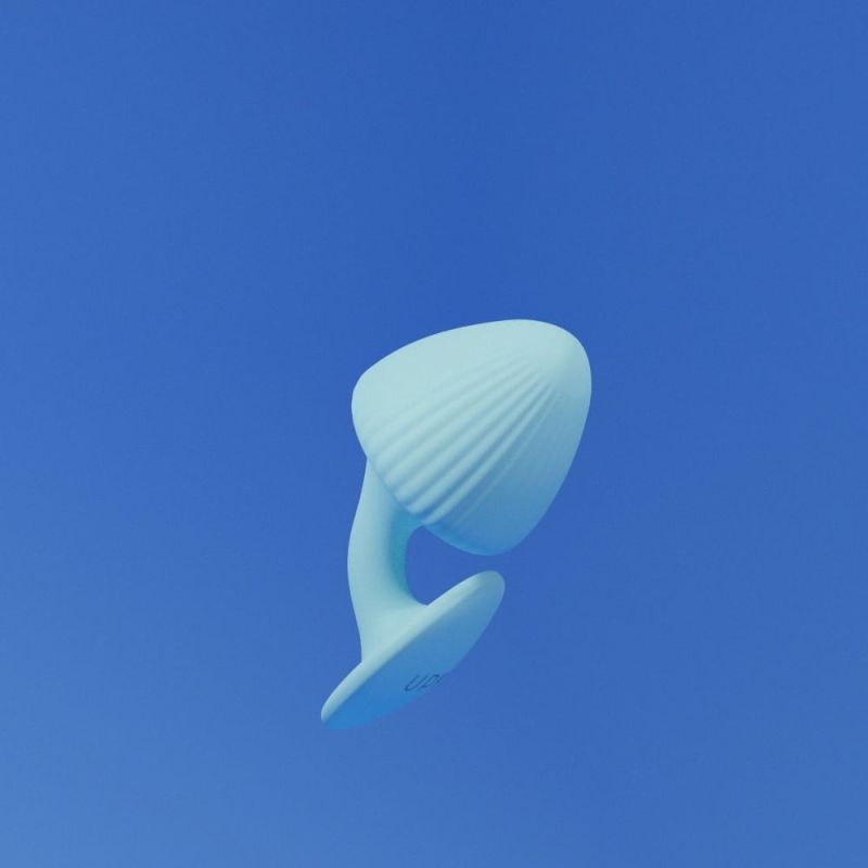 Набор анальных пробок с рельефом UPKO The Mushroom силиконовые, голубые, 3 шт. вид 9