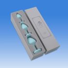 Набор анальных пробок с рельефом UPKO The Mushroom силиконовые, голубые, 3 шт. вид 10