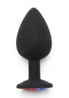 Анальна пробка Toy Joy Rainbow Booty Jewel з райдужним кристалом, чорний, Large вид 3
