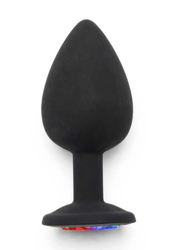 Анальна пробка Toy Joy Rainbow Booty Jewel з райдужним кристалом, чорний, Large вид 3