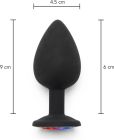 Анальная пробка Toy Joy Rainbow Booty Jewel с радужным кристаллом, черный, Large вид 4