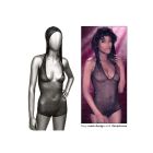 Боді-сітка в стразах із капюшоном CalExotic Hooded Deep V Bodysuit, чорний вид 4
