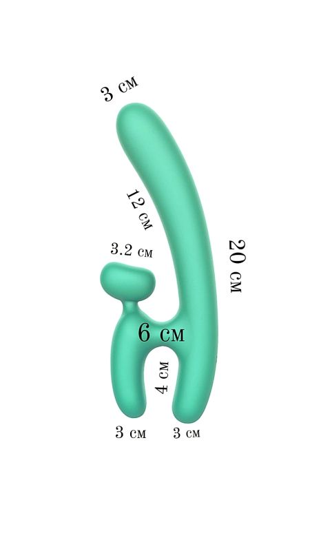 Вібратор у формі літери "Н" зі стимуляцією клітора Chisa Lust Ripple Hreindyri, зелений вид 8