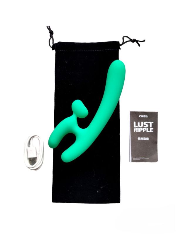 Вібратор у формі літери "Н" зі стимуляцією клітора Chisa Lust Ripple Hreindyri, зелений вид 9