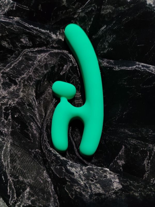 Вибратор в форме буквы ,,Н,, со стимуляцией клитора Chisa Lust Ripple Hreindyri, зеленый вид 10