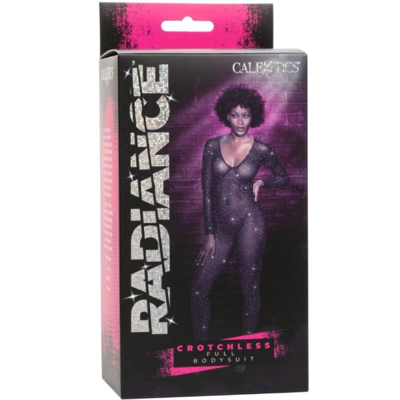 Комбинезон в сетку CalExotics с открытым доступом и стразами, черный вид 6