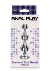 Анальная елочка металлическая с кристаллом Toy Joy Anal Play Diamond Star Beads, Medium вид 6