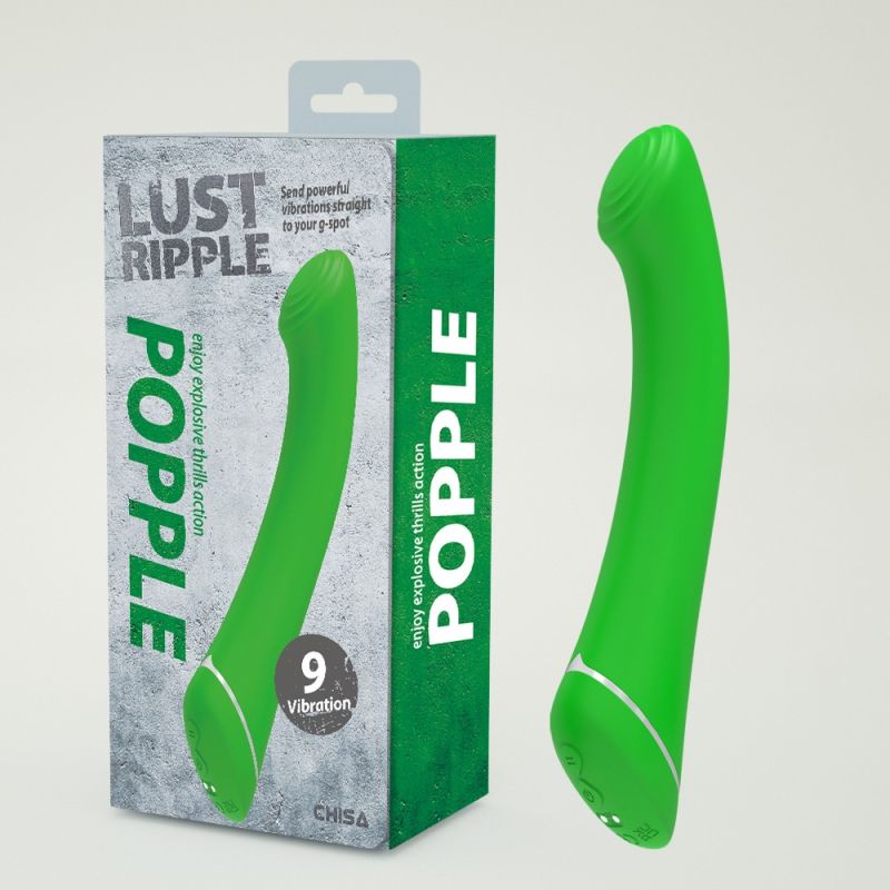 Класичний вібратор Chisa Lust Ripple Popple, силіконовий, зелений вид 2
