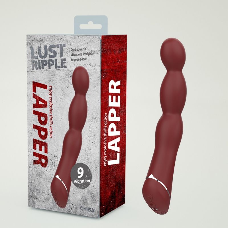 Класичний вібратор гнучкий Chisa Lust Ripple Lapper, бордовий вид 2