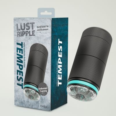 Мастурбатор прозорий у чорній колбі Chisa Lust Ripple Tempest