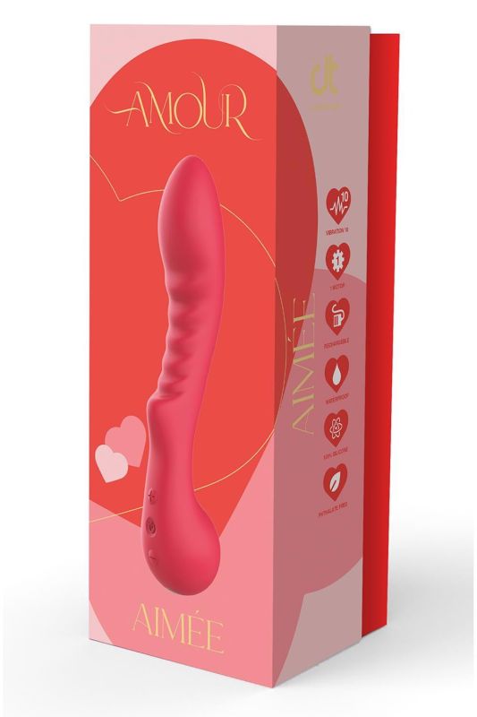 Вибратор рельефный для точки G Dream Toys Amour Aimee, красный вид 5
