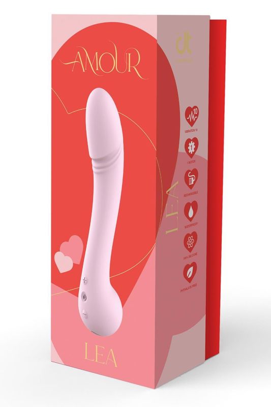 Вибратор классический для стимуляции точки G Dream Toys Amour Lea, розовый вид 5