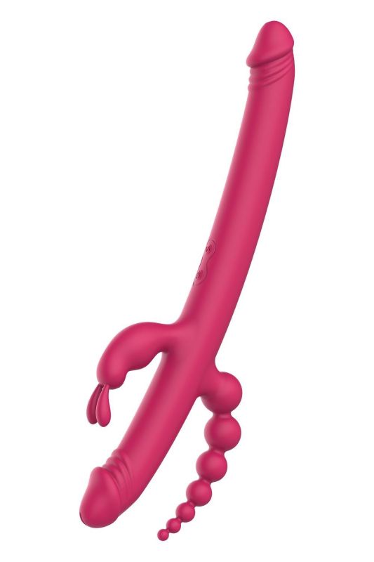 Вібратор із 4 стимулюючими кінцями Dreamtoys Anywhere Pleasure Vibe Essentials, рожевий вид 2
