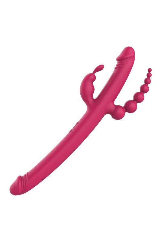 Вібратор із 4 стимулюючими кінцями Dreamtoys Anywhere Pleasure Vibe Essentials, рожевий вид 3