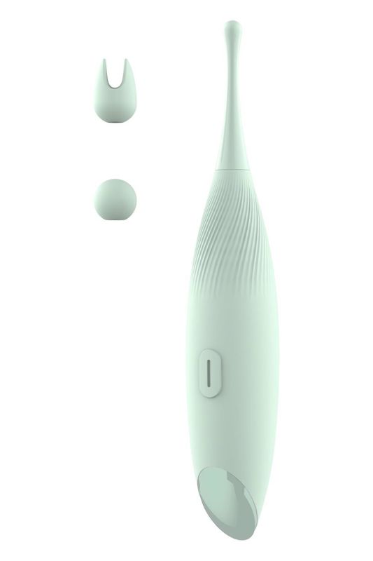 Вибратор для клиторальной стимуляции Dream Toys Glam Pin Point Stimulator, с двумя насадками, мятный вид 3