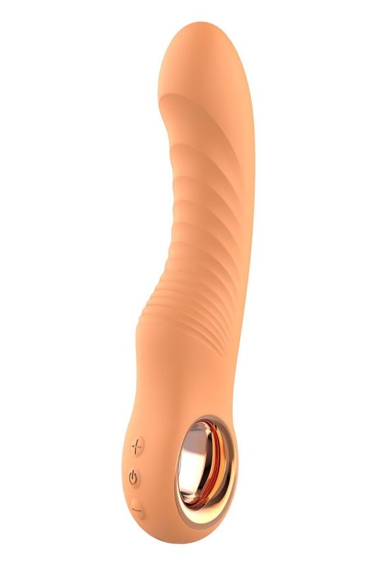 Вібратор ребристий Dream Toys Glam Flexible Ribbed Vibe, помаранчевий вид 2